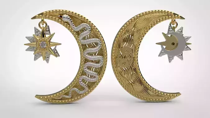 Pendant with snake and star