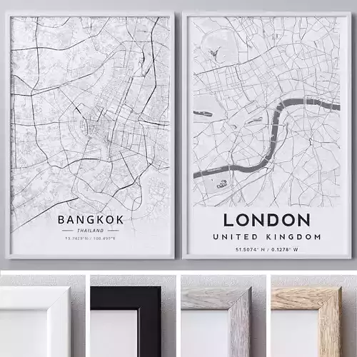 Set of large wall paintings 488