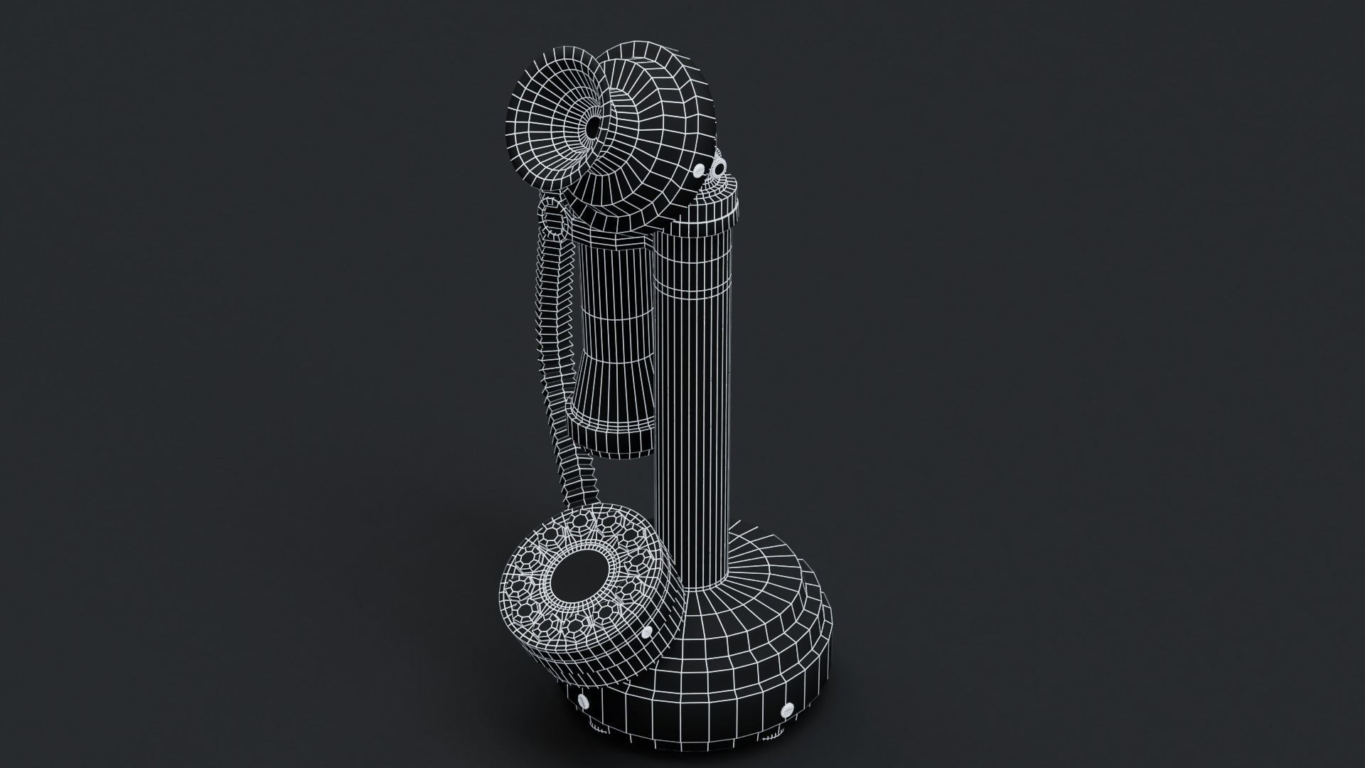 Vintage Wooden Telephone 2 3D model_12