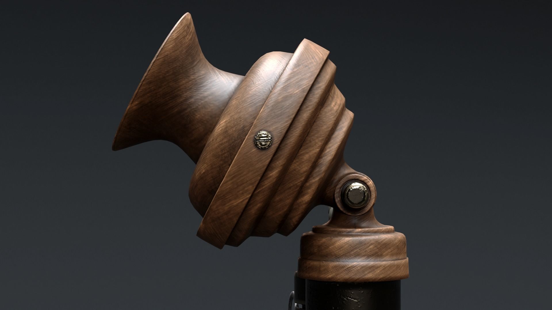 Vintage Wooden Telephone 2 3D model_5