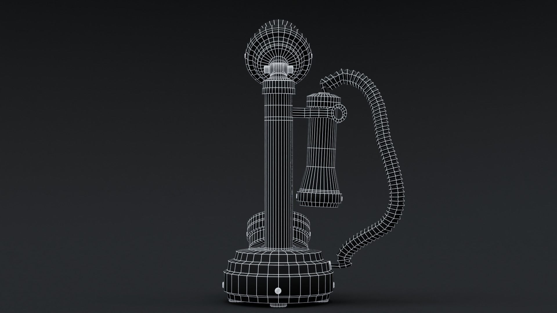 Vintage Wooden Telephone 2 3D model_19