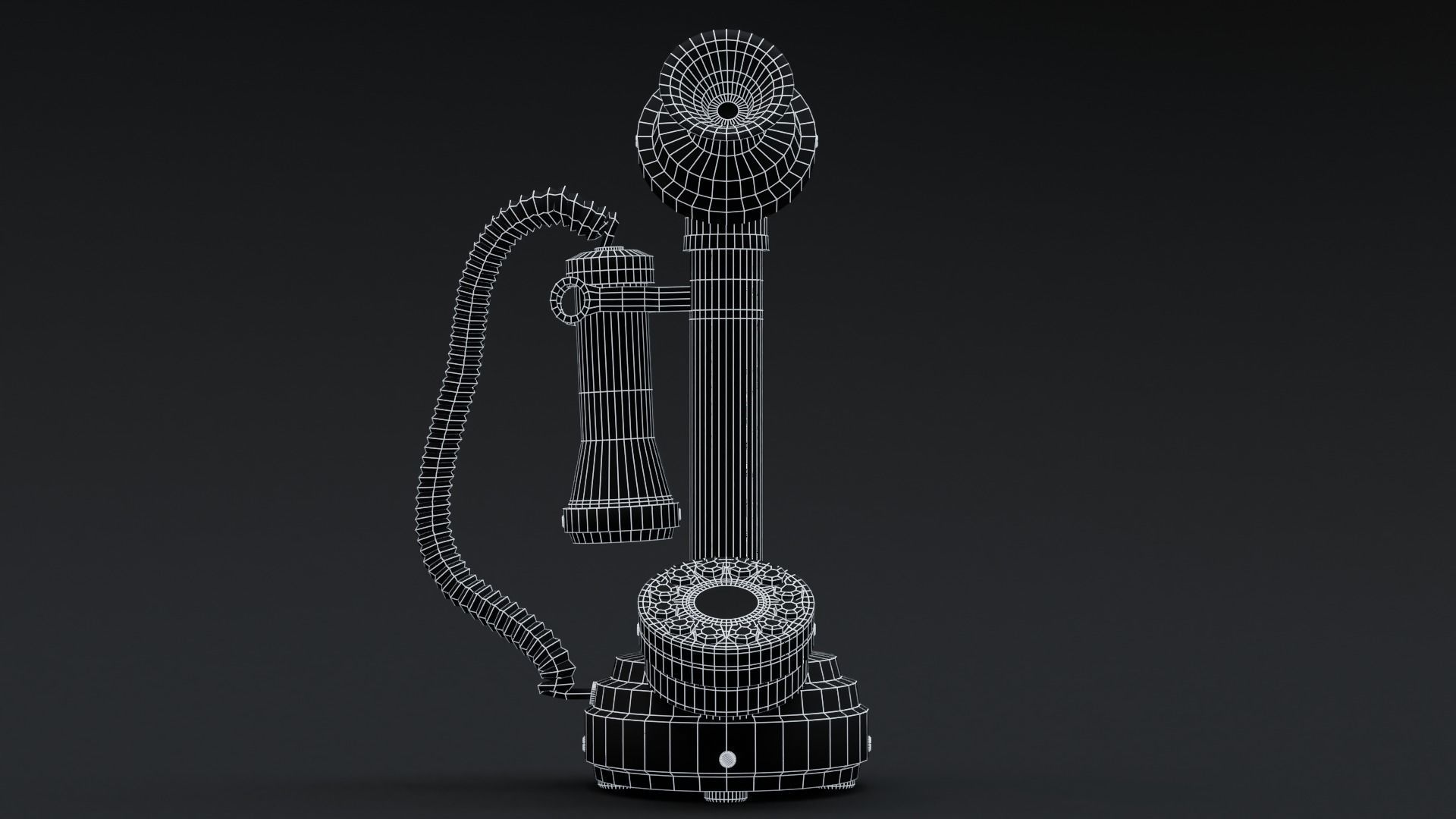 Vintage Wooden Telephone 2 3D model_13