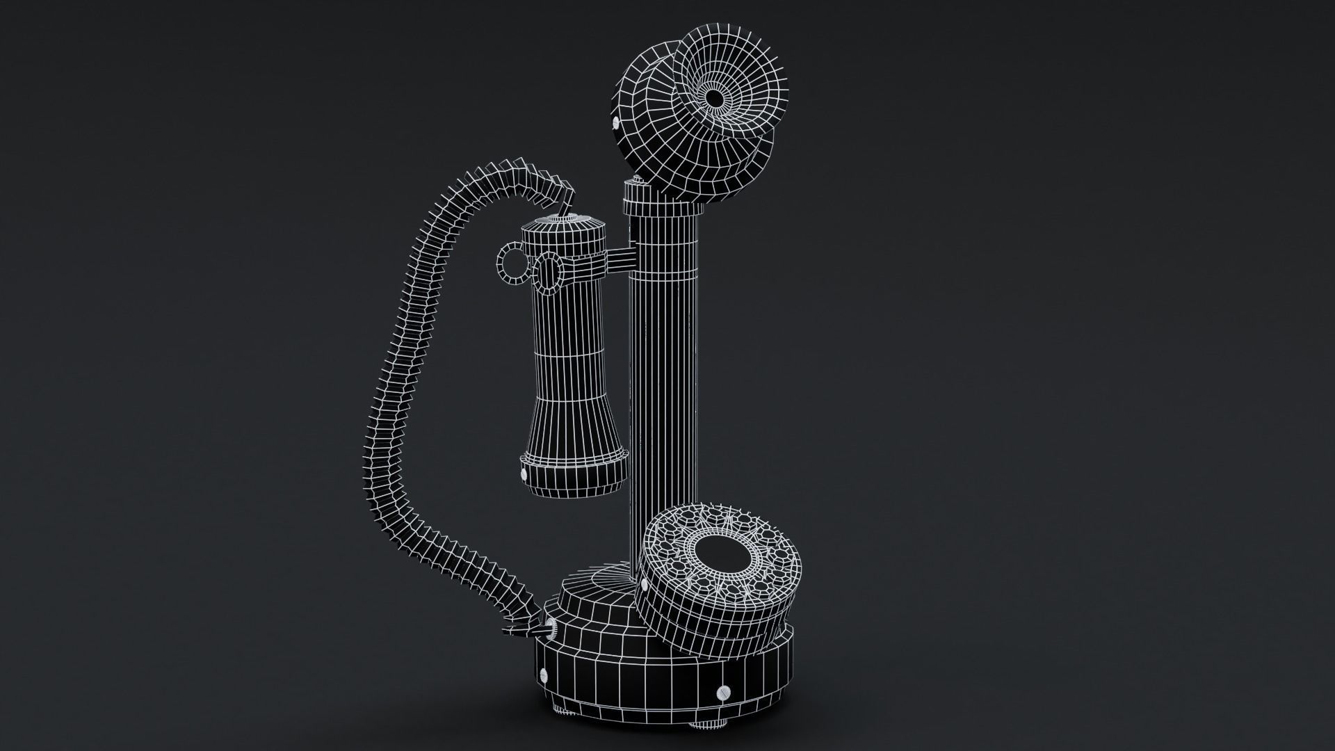 Vintage Wooden Telephone 2 3D model_10