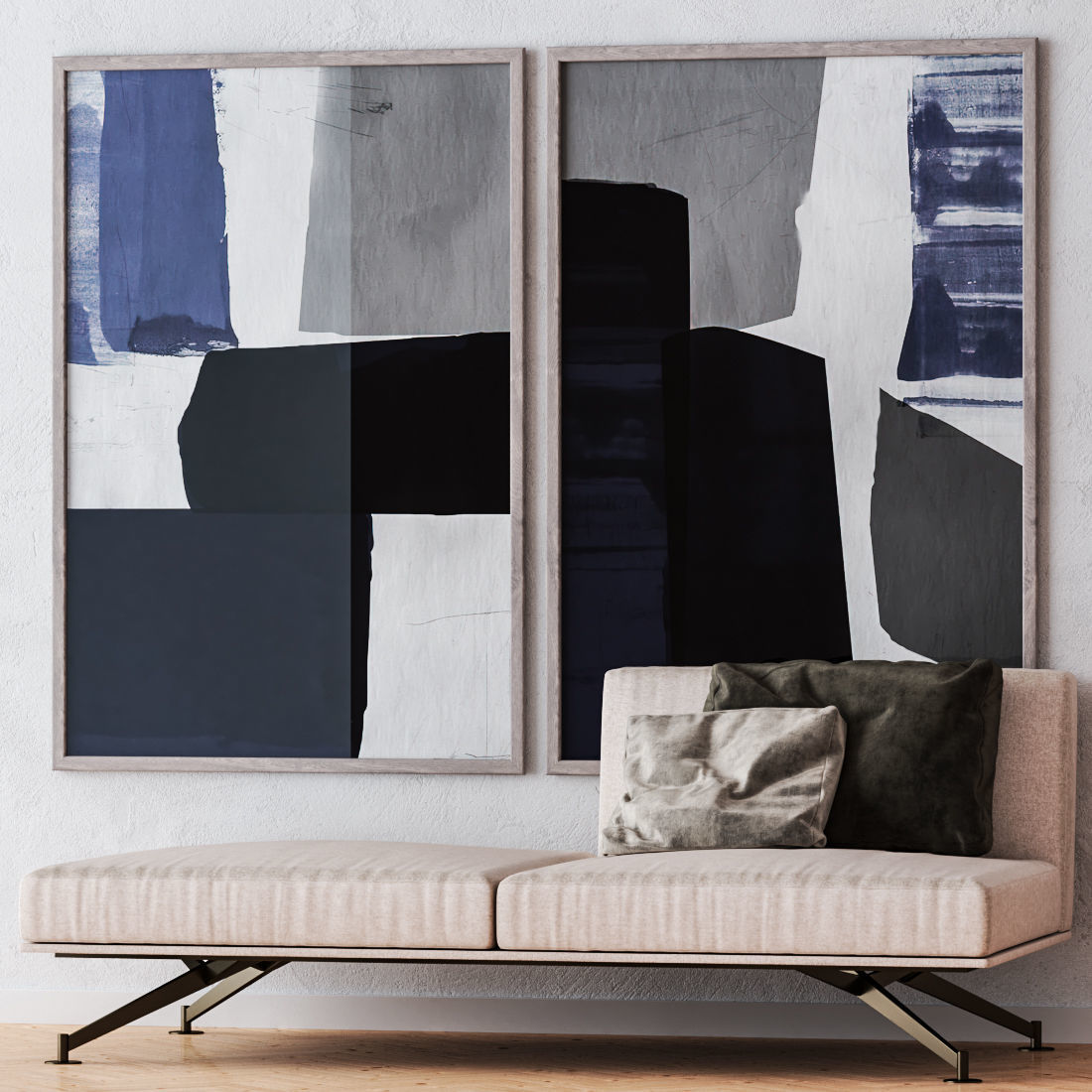 Set of large wall paintings 491 3D model_1