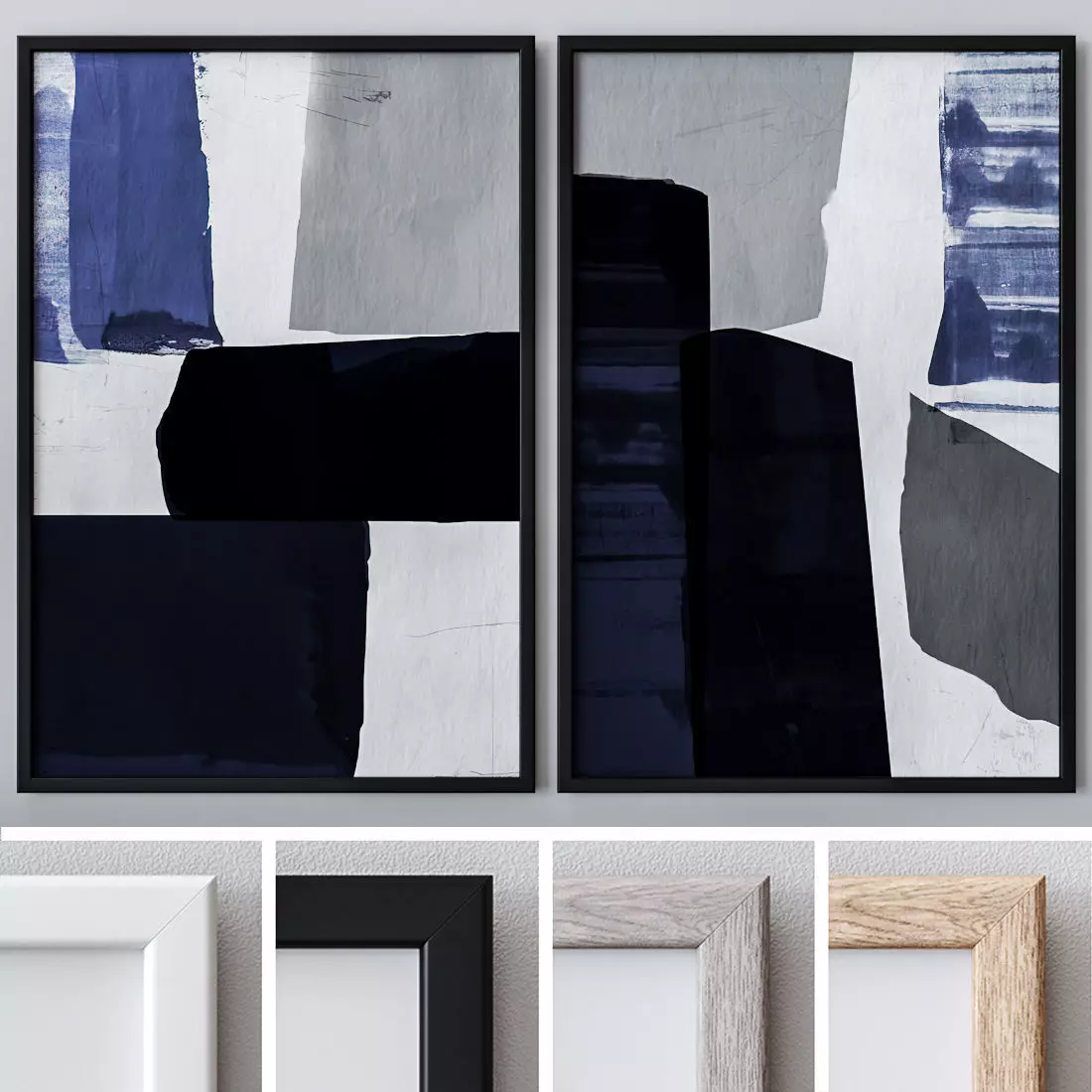 Set of large wall paintings 491 3D model_0