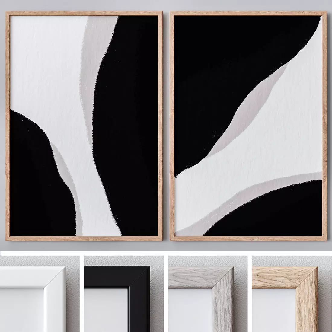 Set of large wall paintings 494 3D model_0