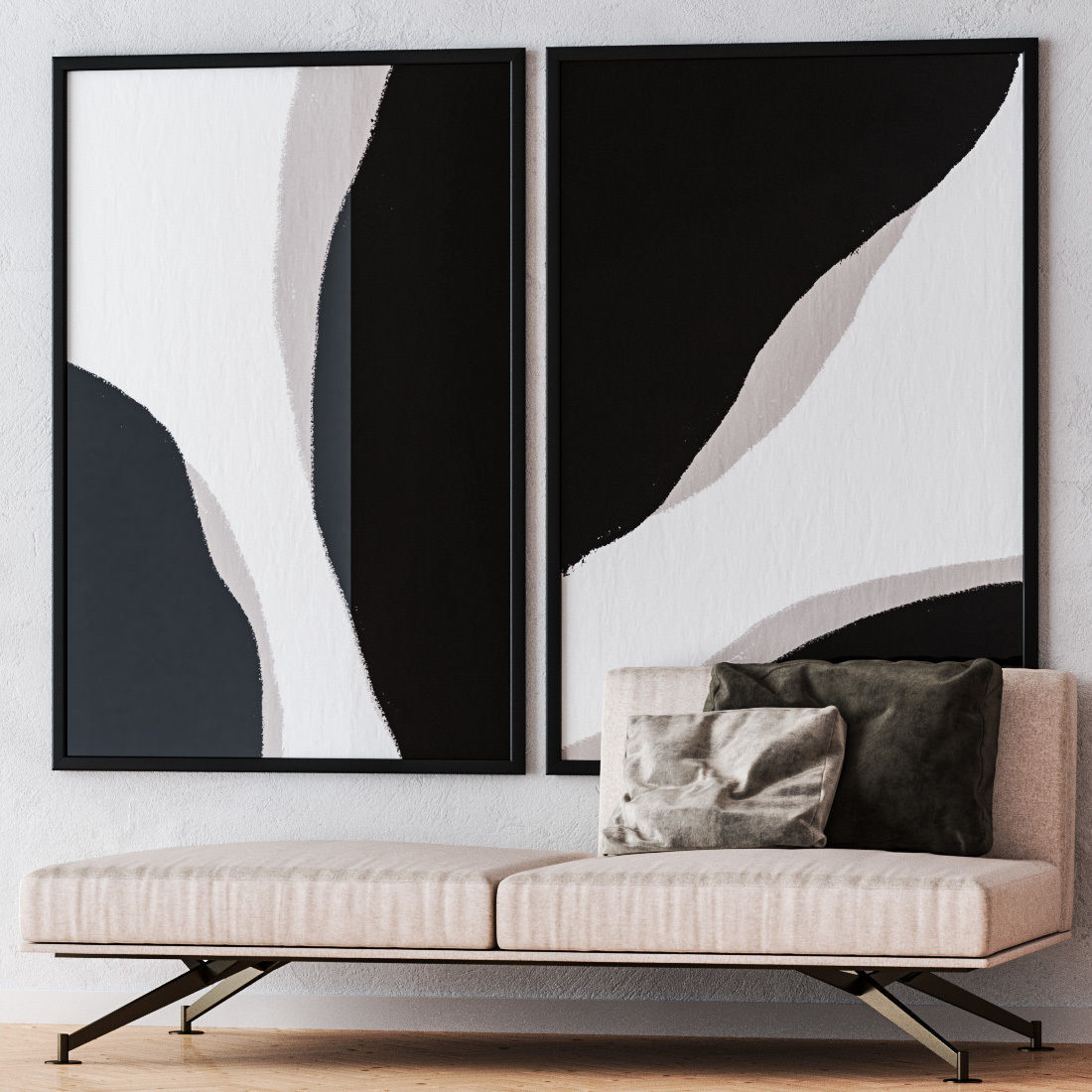 Set of large wall paintings 494 3D model_1