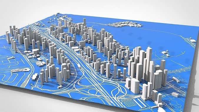 Cityscape Dubai Marina United Arab Emirate 3D model