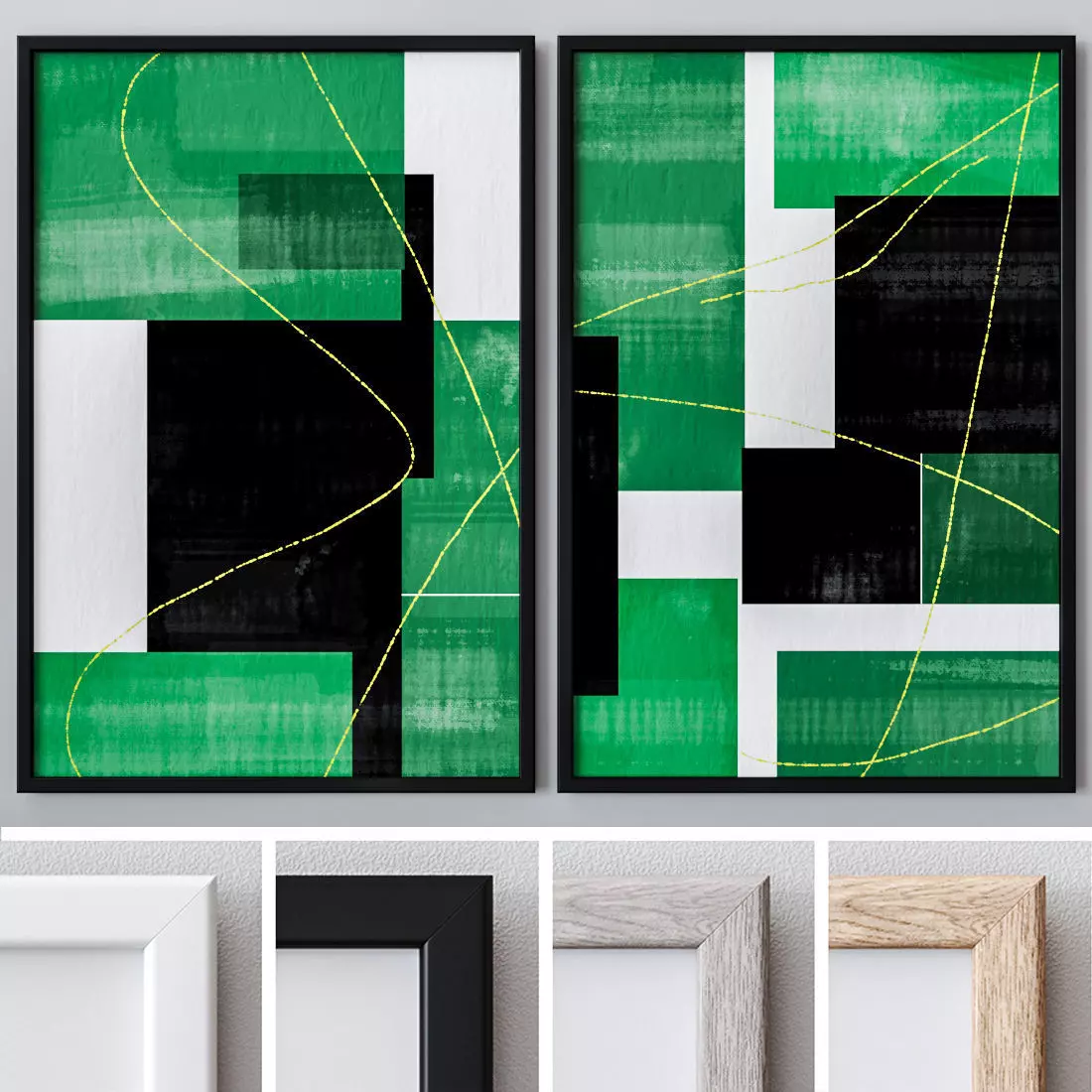 Set of large wall paintings 500 3D model_0