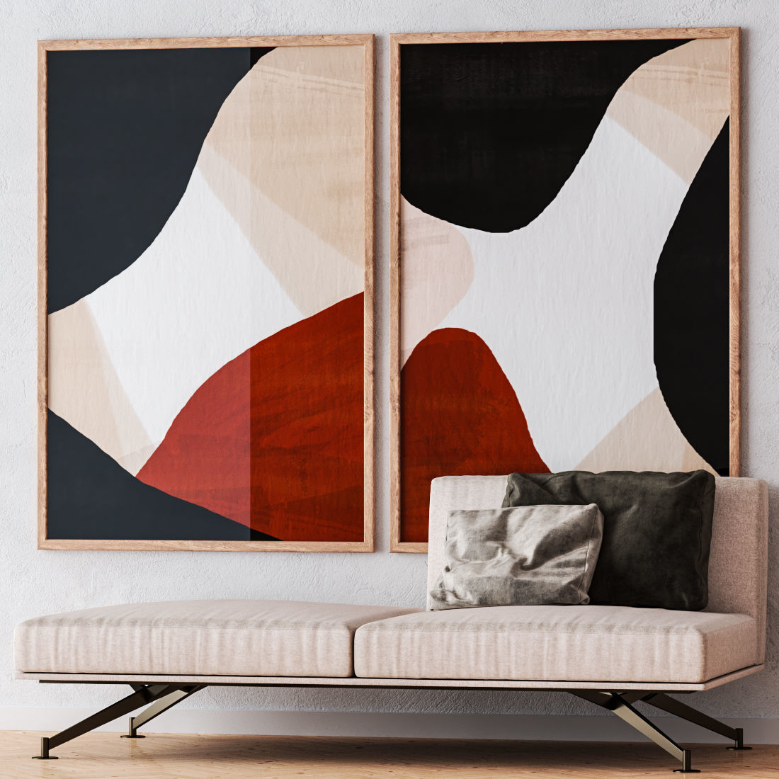 Set of large wall paintings 502 3D model_1