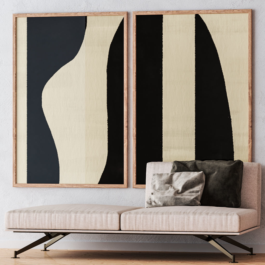 Set of large wall paintings 504 3D model_1