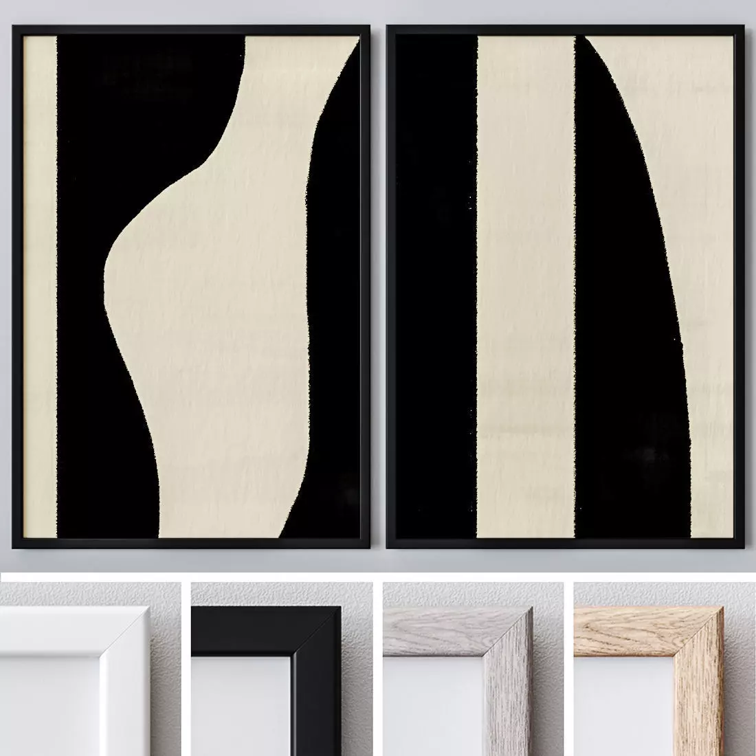 Set of large wall paintings 504 3D model_0