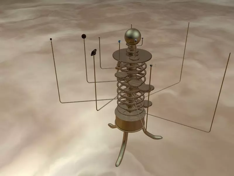 Orrery metal structure in sky 3D print model_0