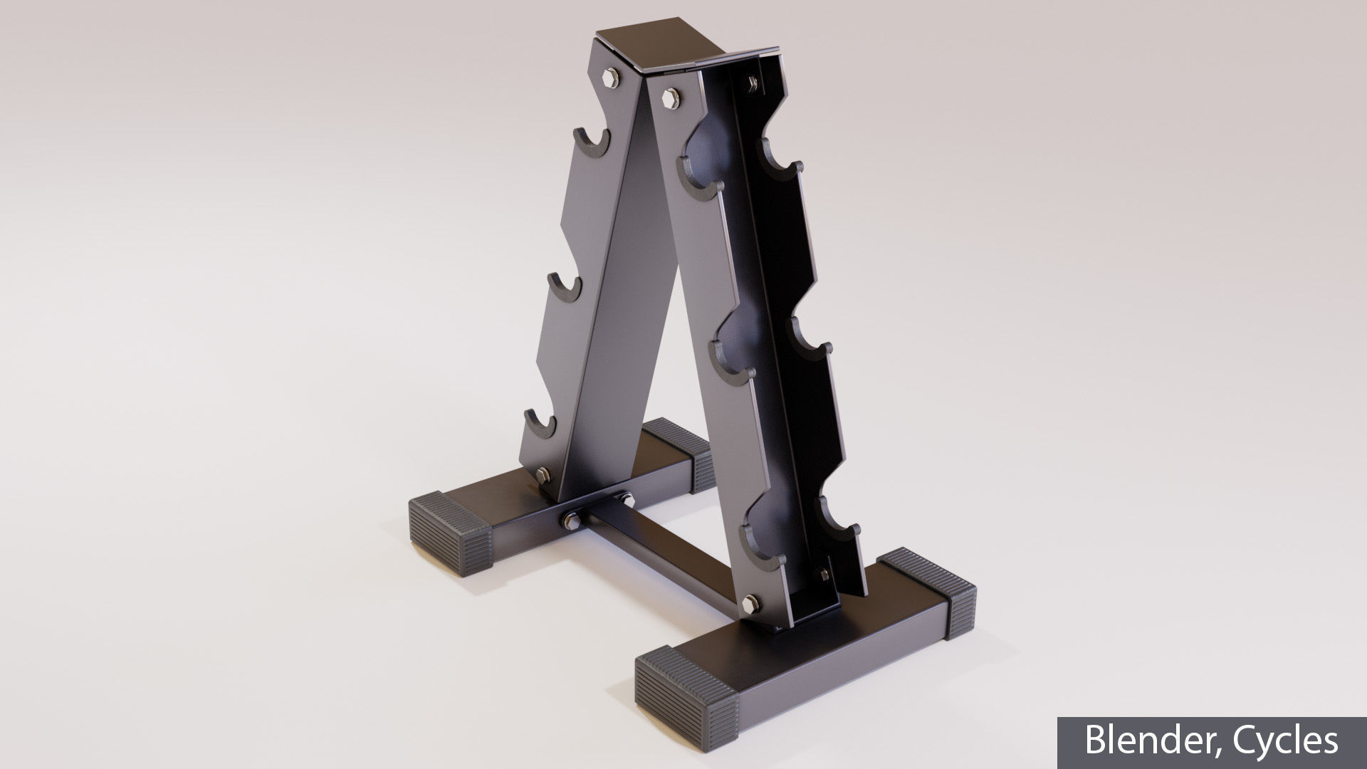 Hex Dumbbells Set with vertical stand 3D model_4