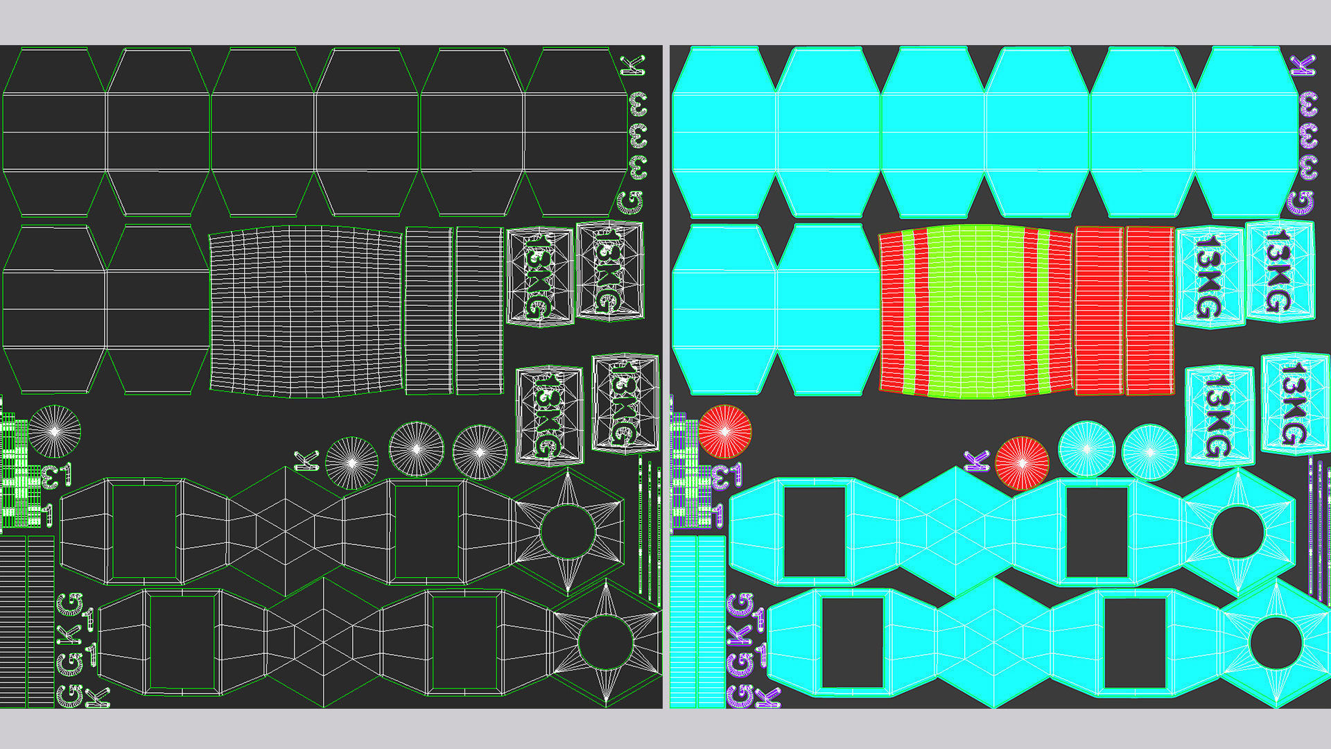 Hex Dumbbells Set with vertical stand 3D model_15