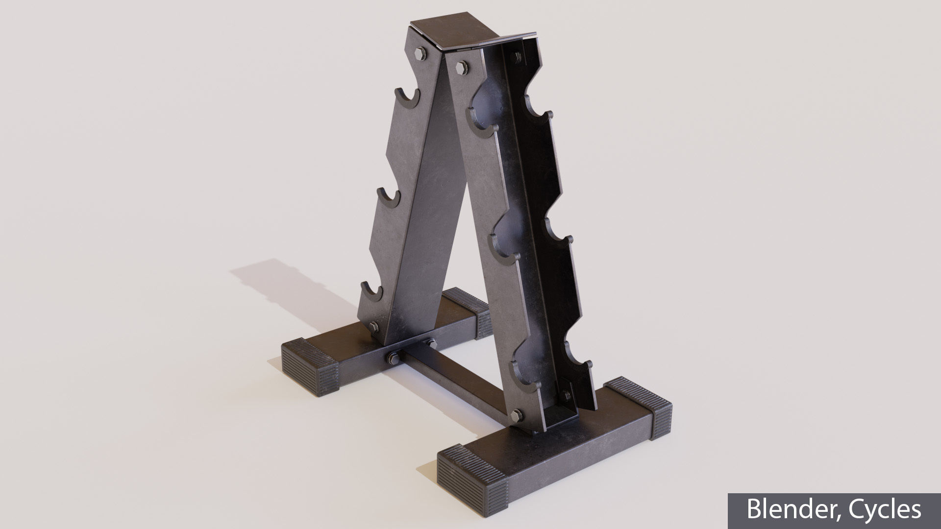 Hex Dumbbells Set with vertical stand 3D model_5