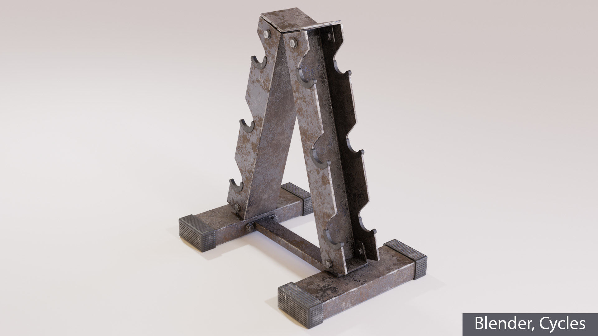 Hex Dumbbells Set with vertical stand 3D model_6