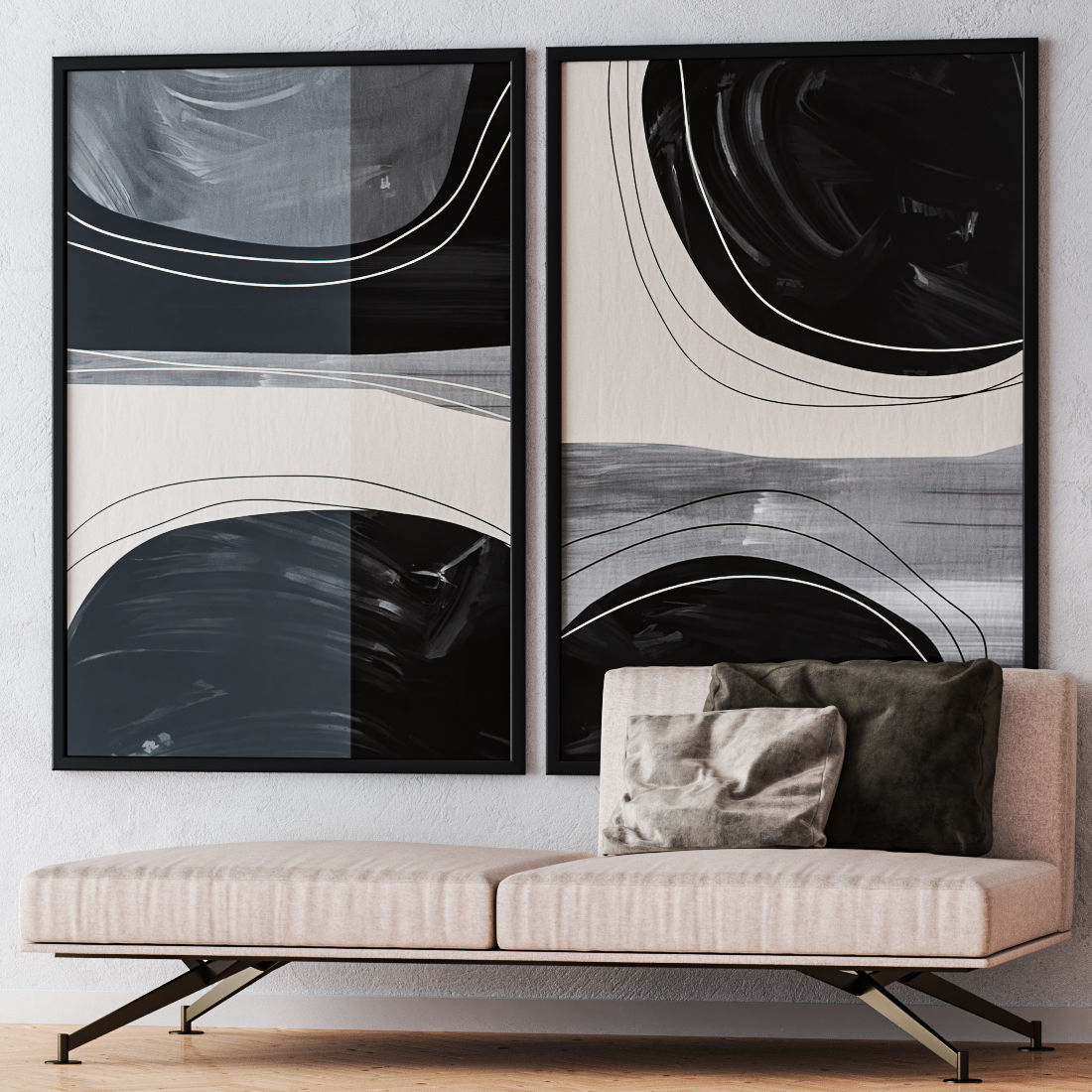 Set of large wall paintings 516 3D model_1