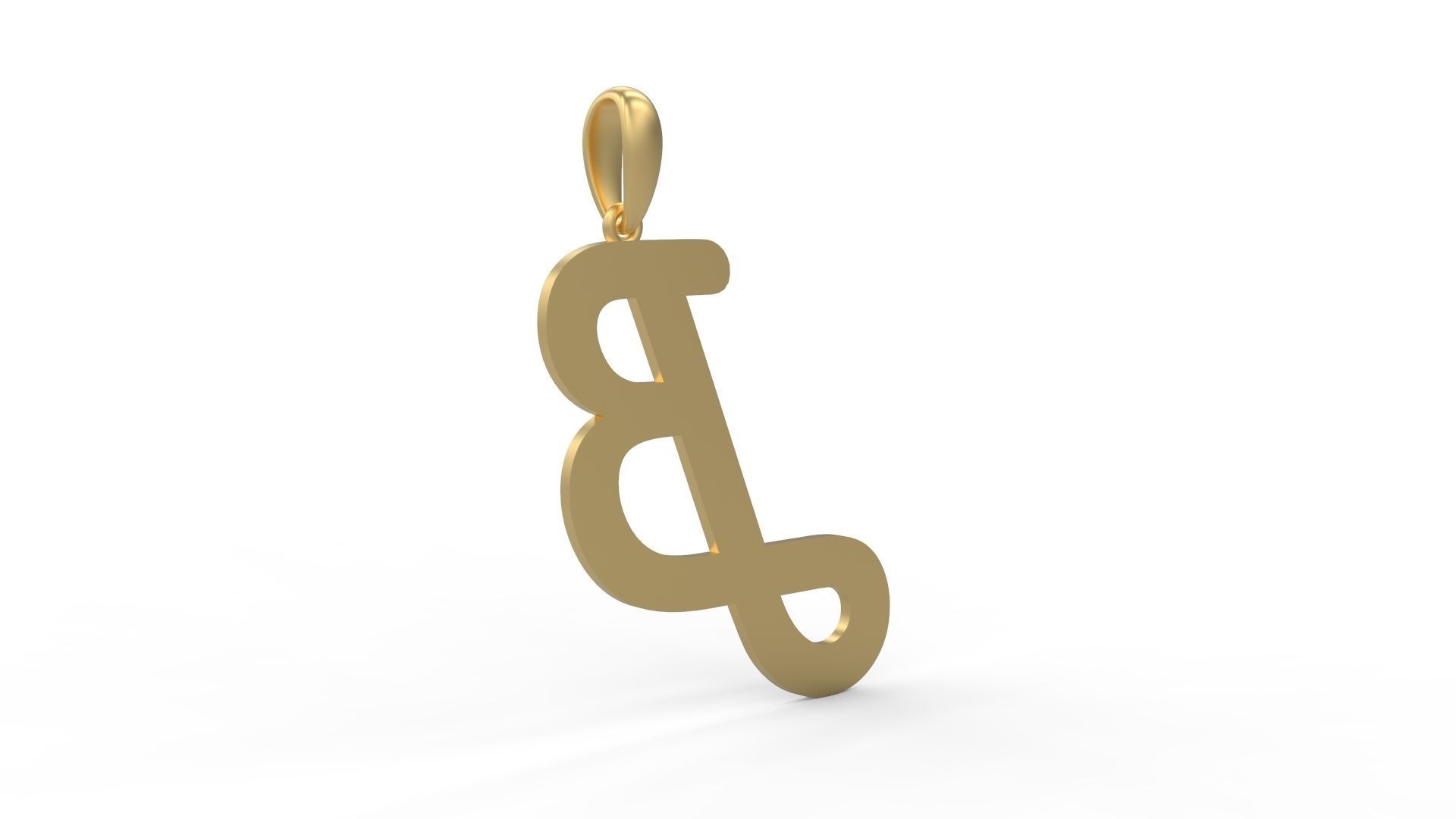 Initial Letters Pendant Harlow B 3D print model_3