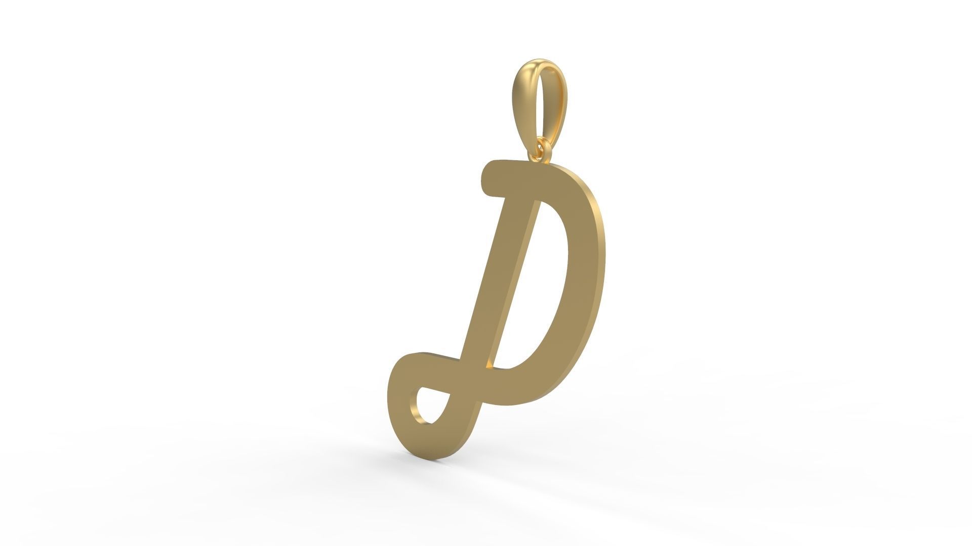 Initial Letters Pendant Harlow D 3D print model_1