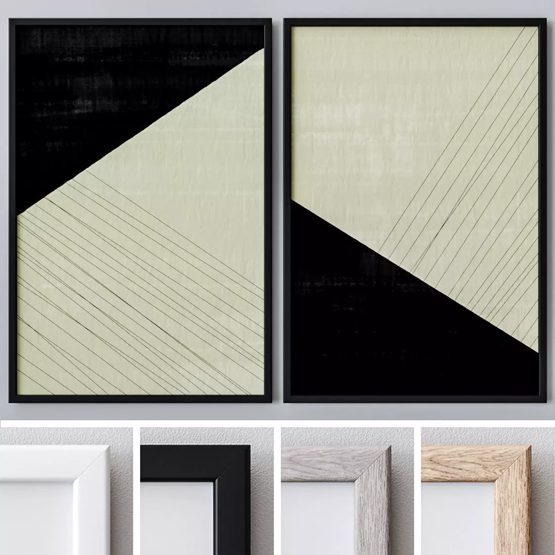 Set of large wall paintings 517 3D model_0