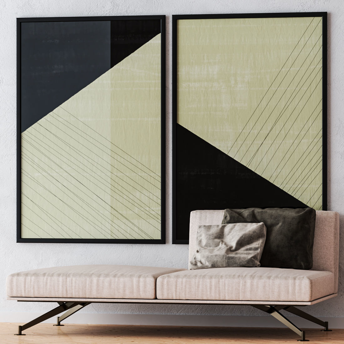 Set of large wall paintings 517 3D model_1