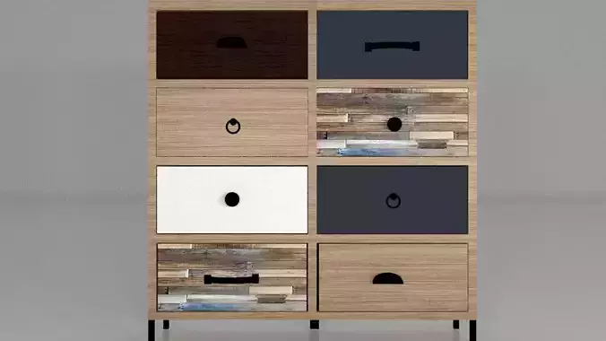 Wooden shelf 8 drawer