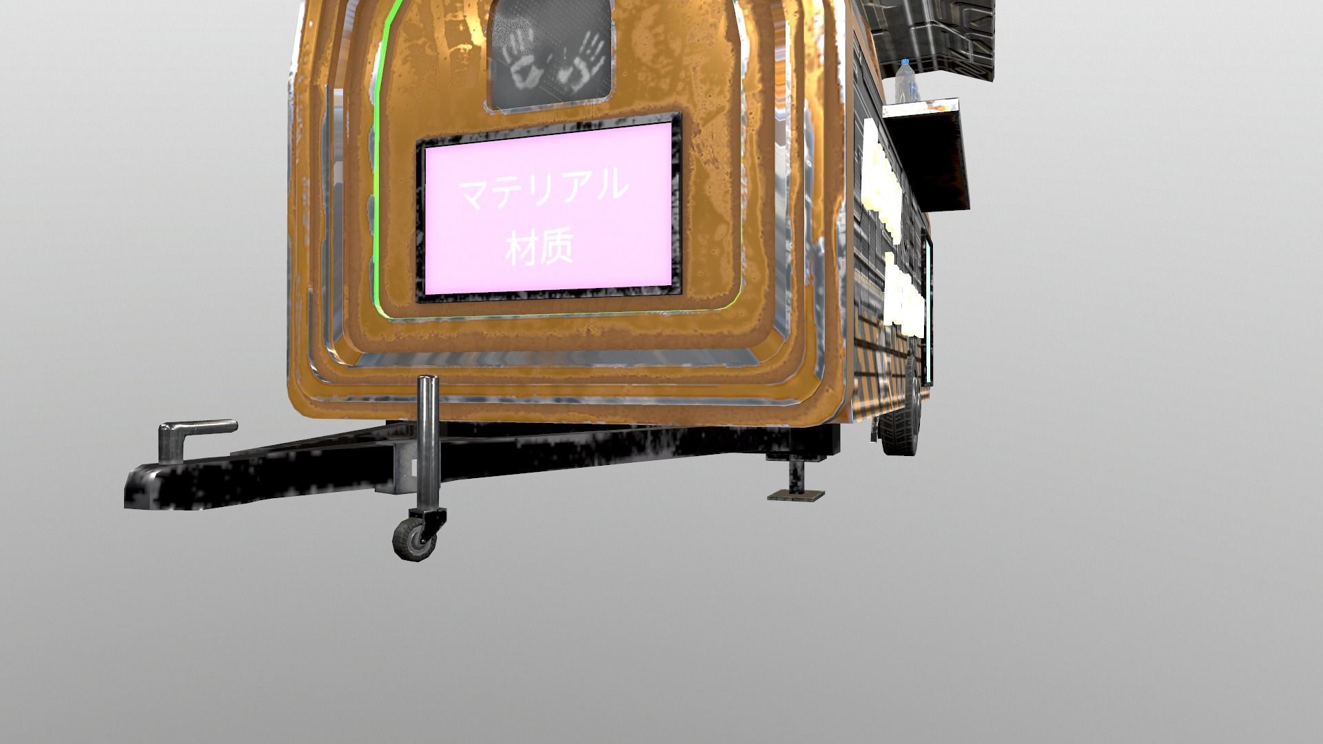  Cyberpunk City - Ice Cream Caravan Low-poly 3D model_13