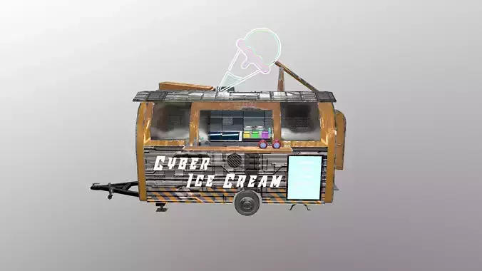 Cyberpunk City - Ice Cream Caravan