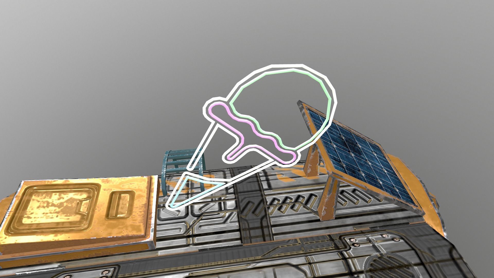  Cyberpunk City - Ice Cream Caravan Low-poly 3D model_14