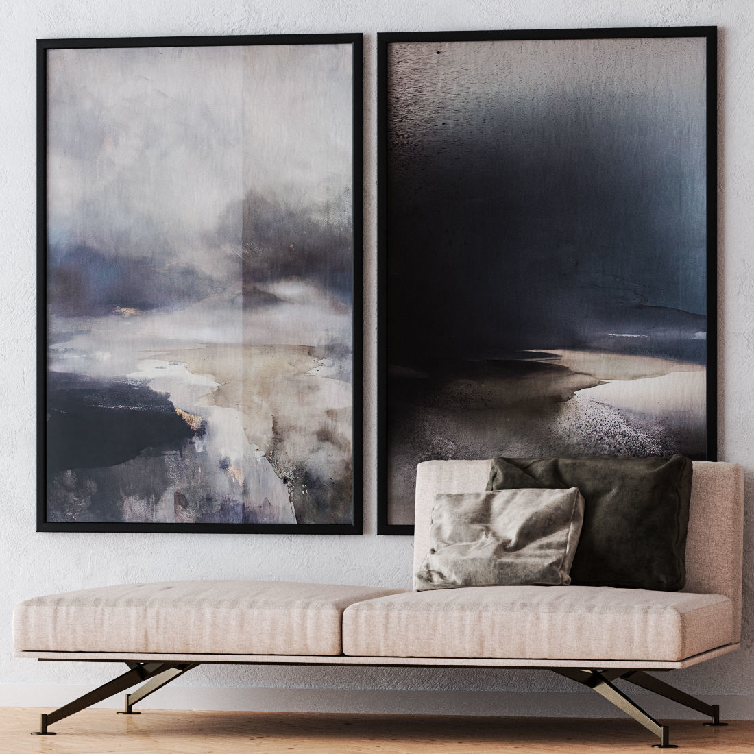 Set of large wall paintings 519 3D model_1