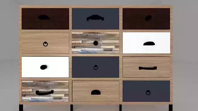 Wooden shelf 12 drawer