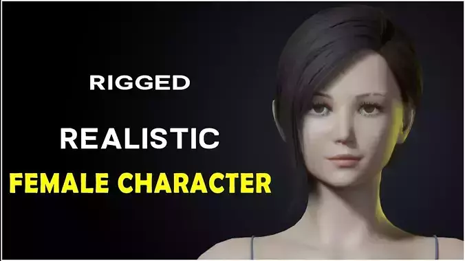 Rigged Female Character Low-poly 3D model