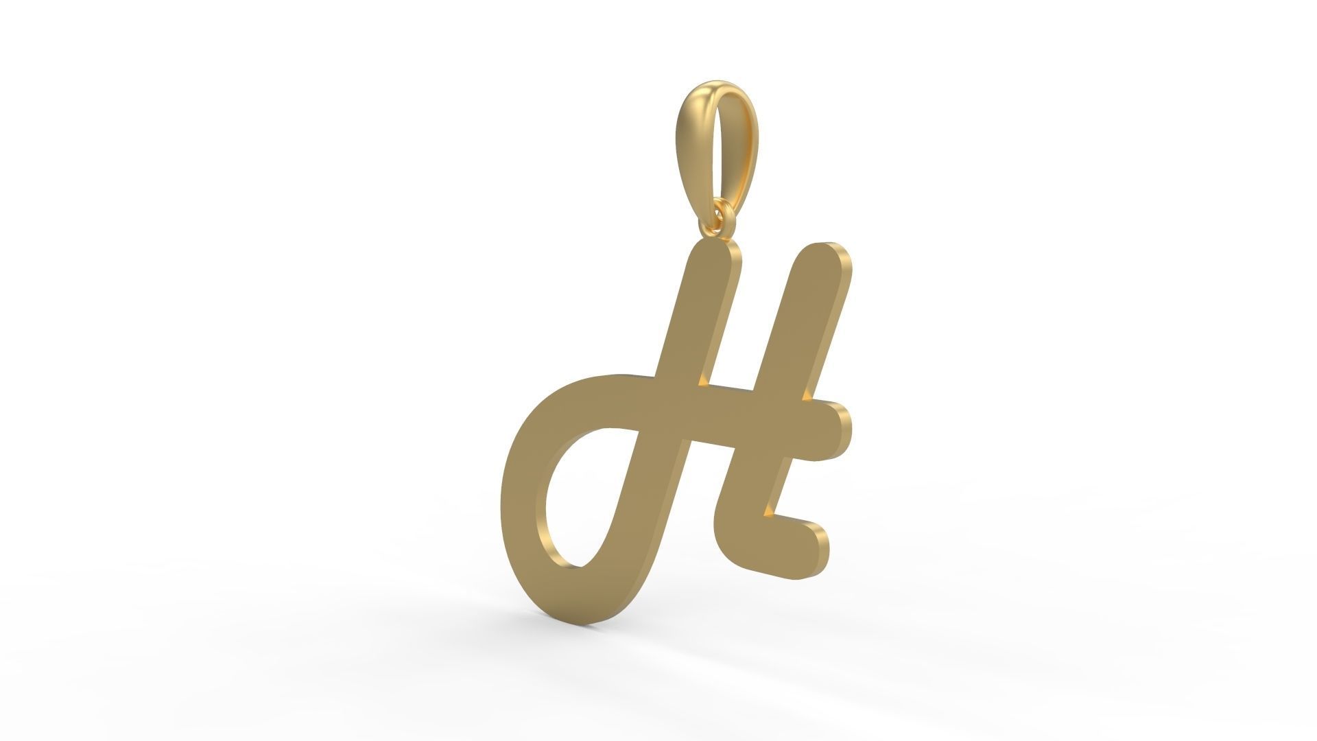Initial Letters Pendant Harlow H 3D print model_1