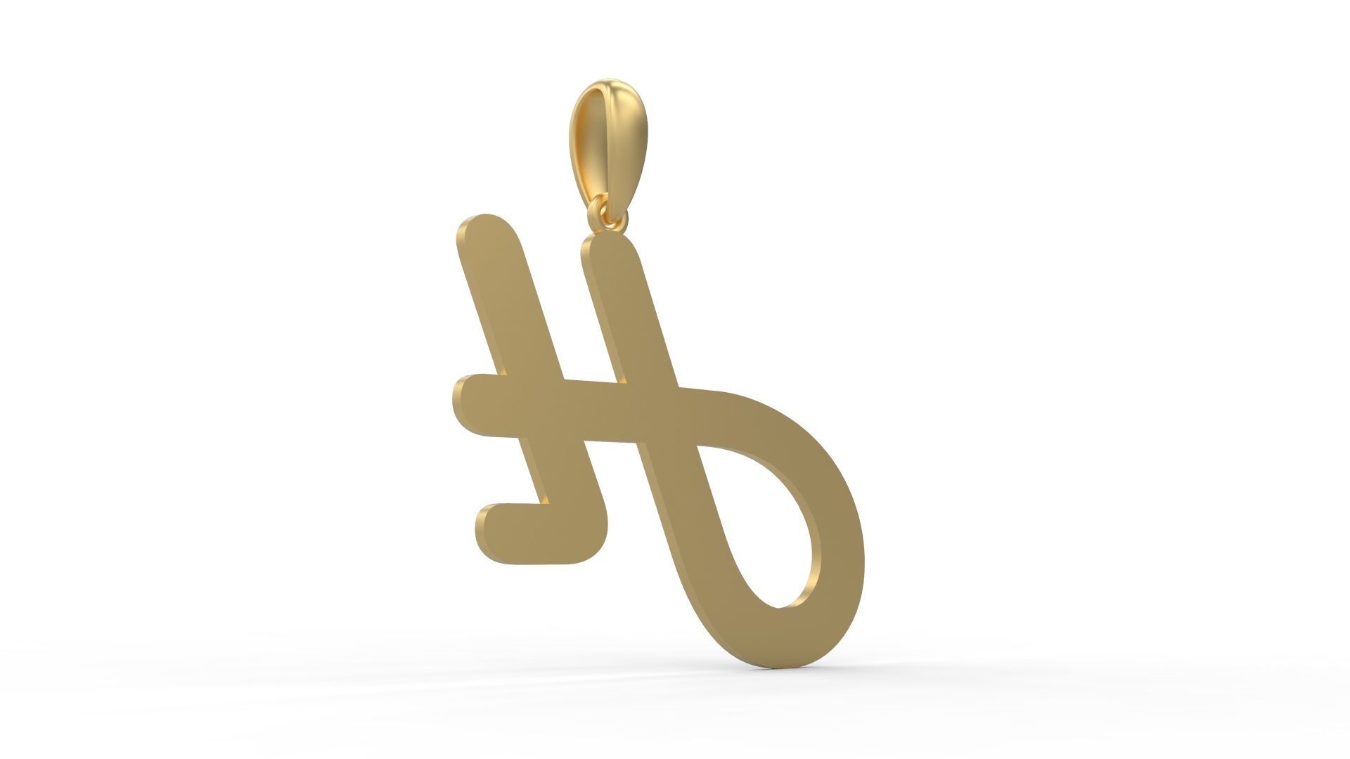 Initial Letters Pendant Harlow H 3D print model_3