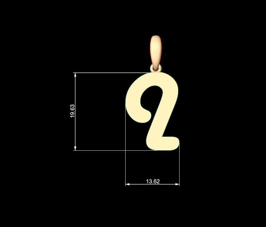 Initial Letters Pendant Harlow I 3D print model_4