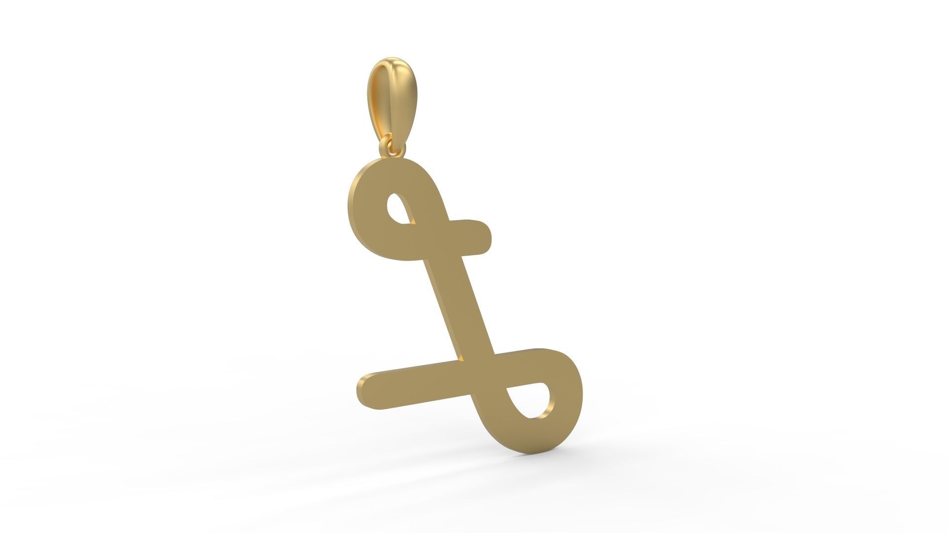 Initial Letters Pendant Harlow L 3D print model_3