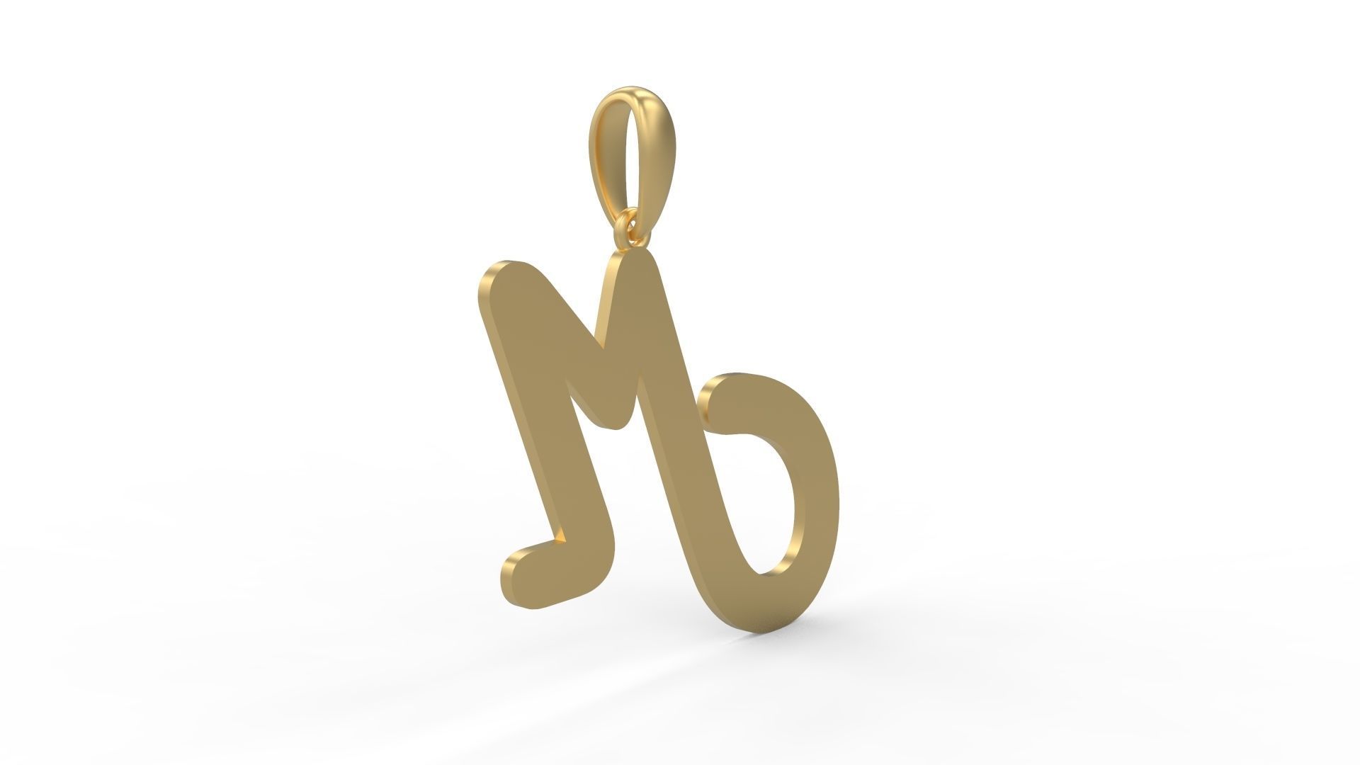 Initial Letters Pendant Harlow M 3D print model_3