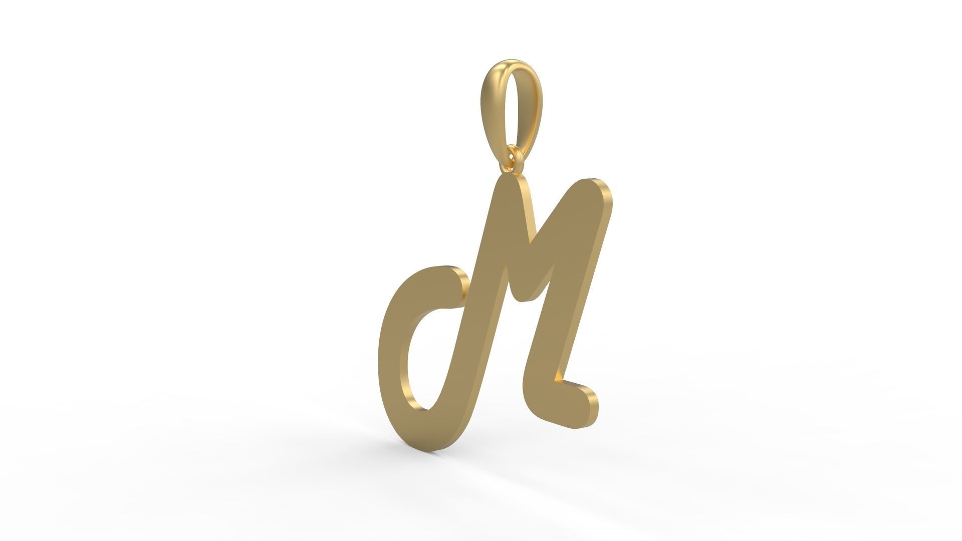 Initial Letters Pendant Harlow M 3D print model_1
