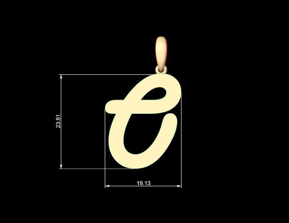 Initial Letters Pendant Harlow O 3D print model_4