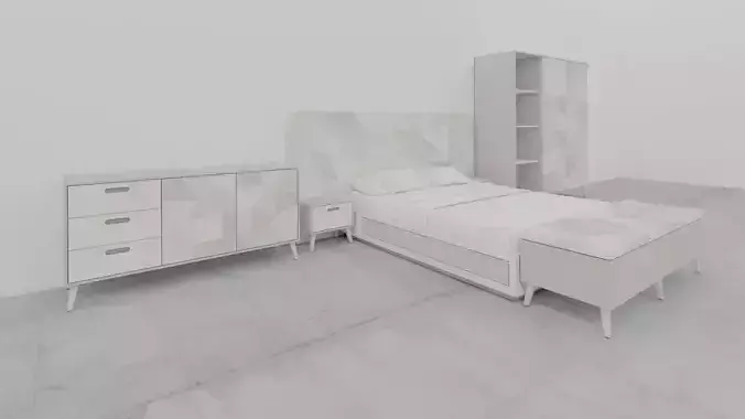 mrarq  recamara king size completa Low-poly 3D model