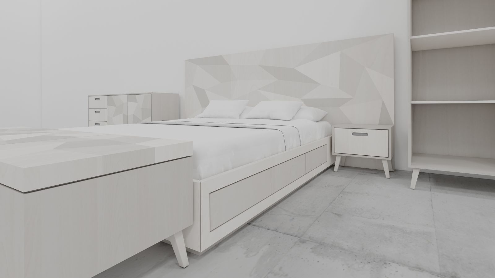 mrarq  recamara king size completa Low-poly 3D model_1