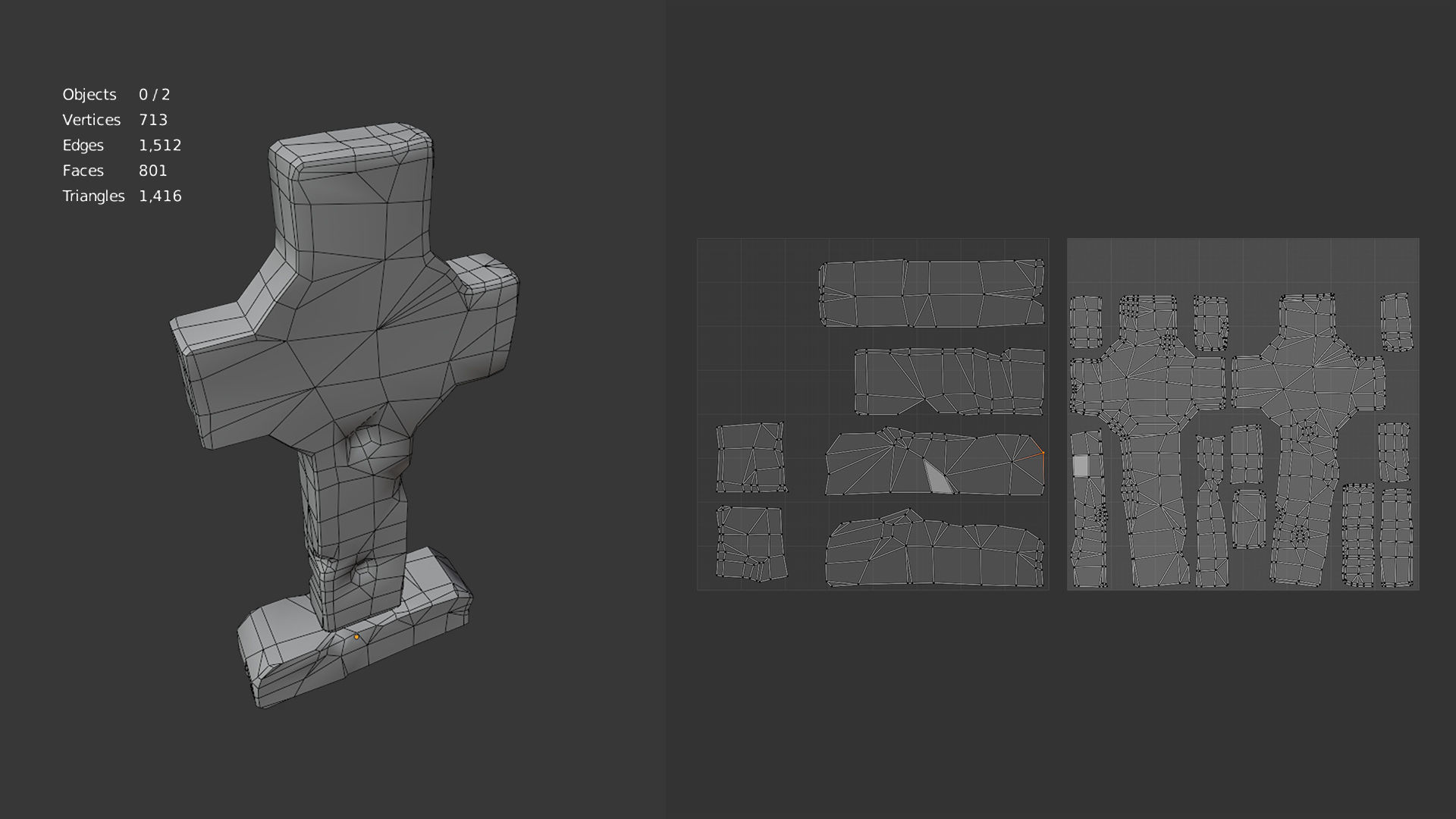 Tombstone - 3D model - Game Ready four tombstones Low-poly 3D model_8