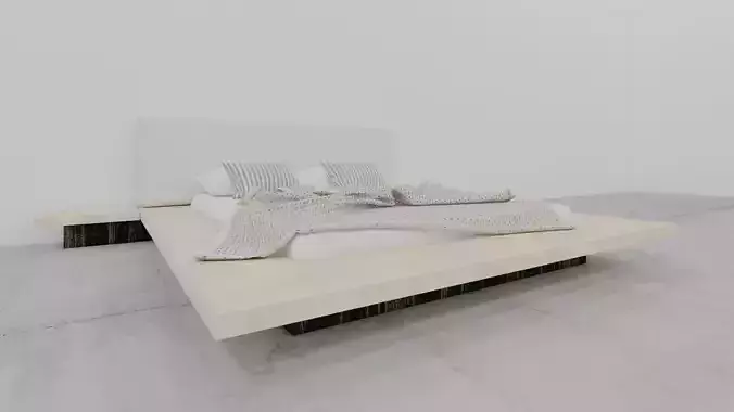 mrarq cama king size 02 Low-poly 3D model