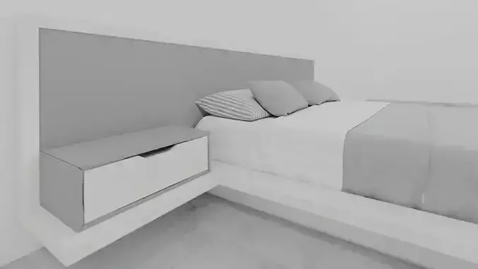 mrarq cama king size 03  Low-poly 3D model