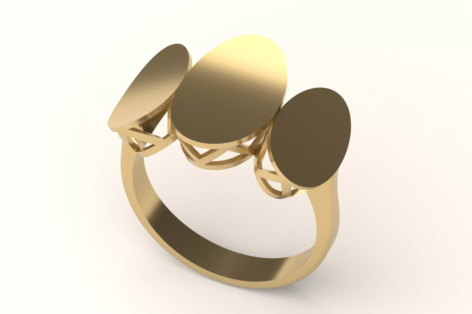 Triple Oval Disc Ring 79 3D print model