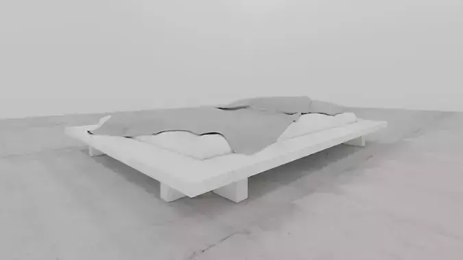 mrarq cama king size 04 Low-poly 3D model