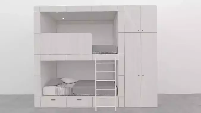 mrarq cama litera individual 02 Low-poly 3D model