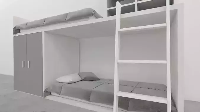 mrarq cama litera individual 03 Low-poly 3D model