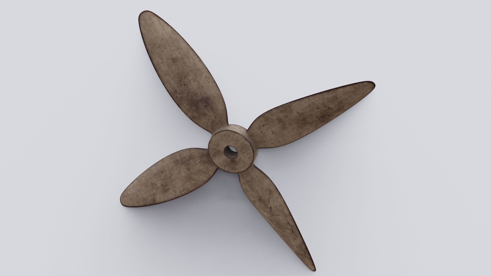 Wooden Fan 3D model Low-poly 3D model_2